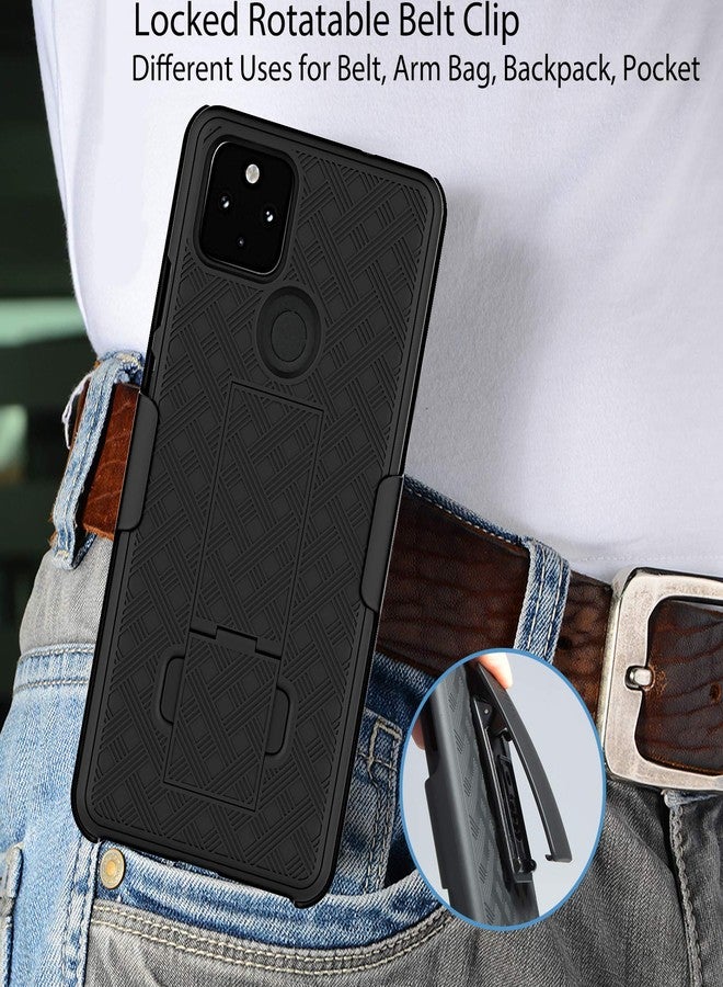 Ailiber جراب Ailiber لهاتف Google Pixel 4a 5G، واقي شاشة Pixel 4a 5G، (لا يناسب Pixel 4a) حامل بمشبك حزام دوار، غطاء حماية نحيف ومتين بالكامل لهاتف Google Pixel 4a مع 5G - أسود - Image 5
