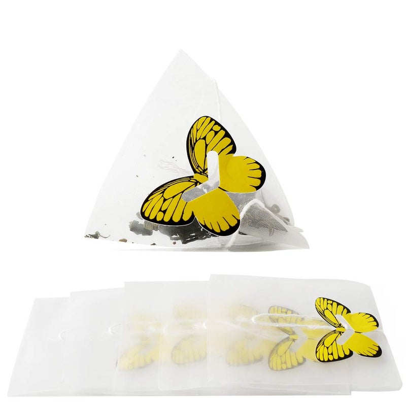 Insiswiner Empty Heat Sealing Mesh Pyramid Tea Filter Bags for Loose Tea 200pcs