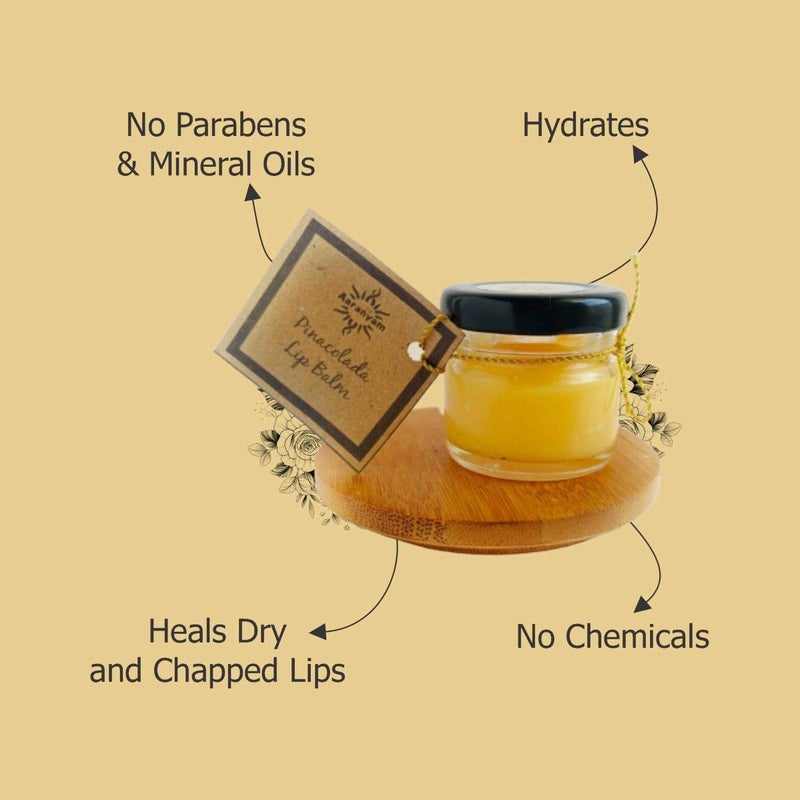 Aaranyam Organic  Pina Colada Lip Balm For Men  Women Heals And Repairs Lasting Moisture Sun Protection  Nourishes 75 g - Image 3