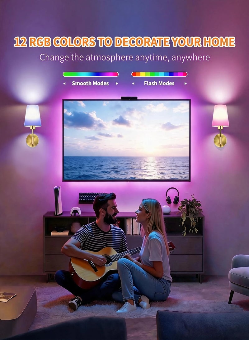 TELANPU 2 Pcs Battery Operated Wall Sconces, Gold Rechargeable Wireless Wall Lights with Detachable Dimmable RGB LED Bulbs, Remote Control, 12 RGB Colors , 3 Color Temperatures & 3-Level Timer, Cordless Wall Lamps for Wall Painting, Living Room, Bedroom, Hallway, Bathroom , Night Light - Image 3