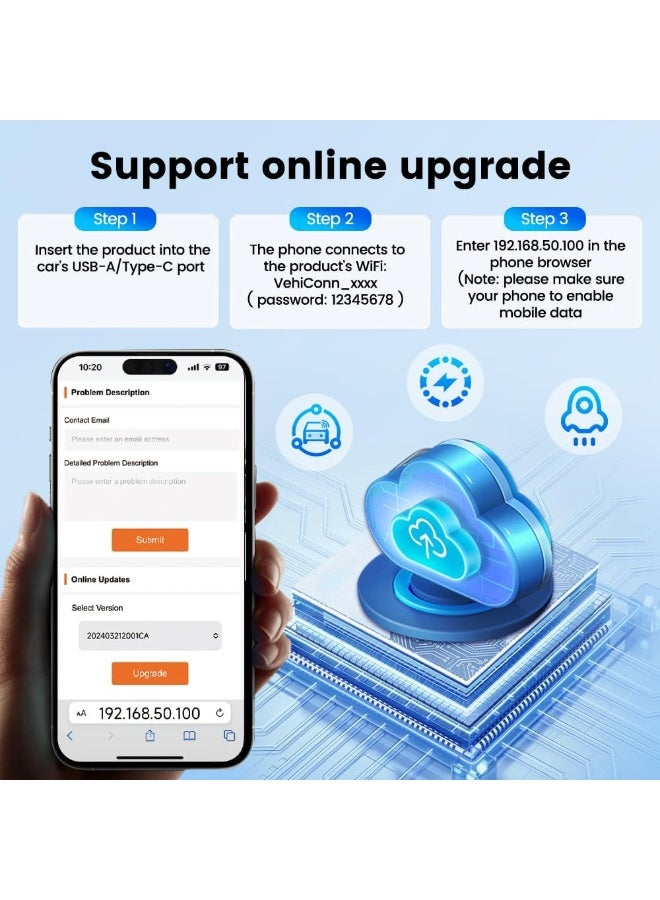 MUNTAQI Car link kit 2-in-1 Mini Ultra Wireless Car Play Adapter & Android Auto – Plug & Play USB Dongle for iPhone & Android, Convert Wired to Wireless CarPlay/Android Auto, Fast Connection, Compact Design - Image 2