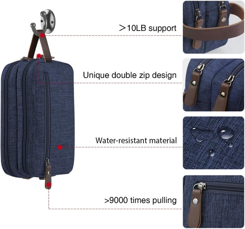Men's Travel Toiletry Organizer Bag Dopp Kit - Blue Water-resistant - Image 2