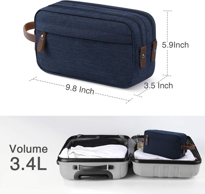 Men's Travel Toiletry Organizer Bag Dopp Kit - Blue Water-resistant - Image 5