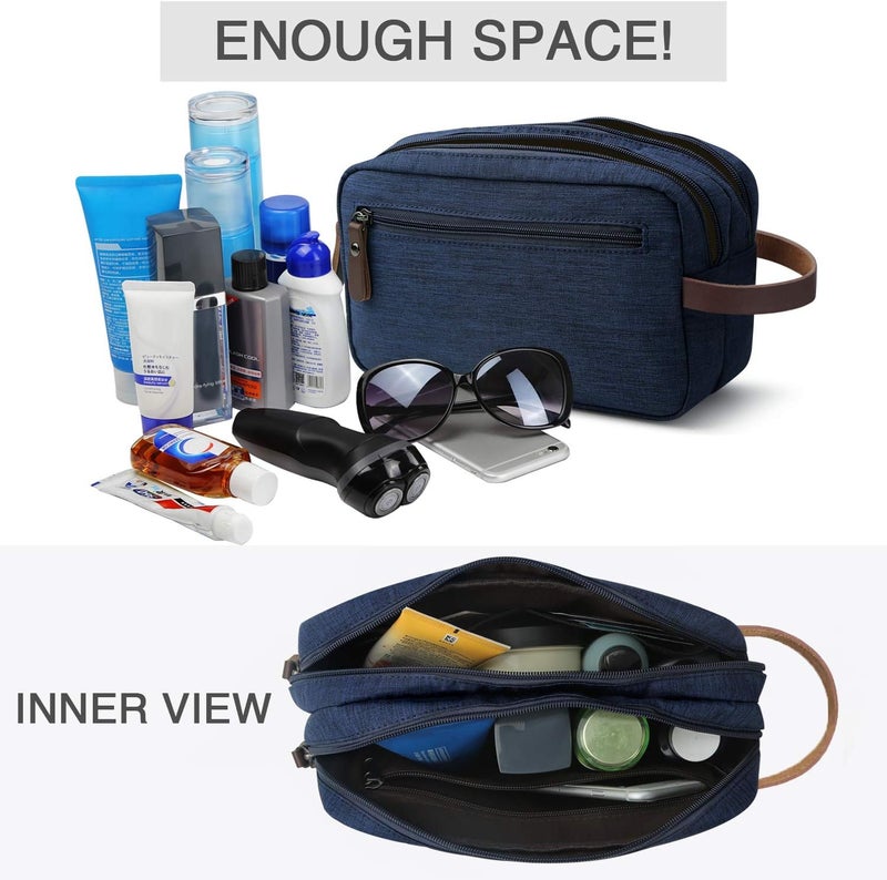 Men's Travel Toiletry Organizer Bag Dopp Kit - Blue Water-resistant - Image 3
