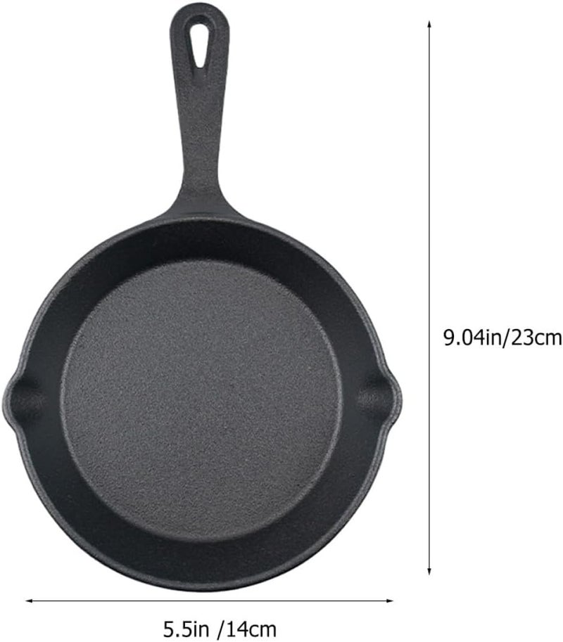 IMIKEYA Mini Cast Iron Skillet Non-stick 14cm Mini Egg Frying Pan for Kitchen Cooking Restaurant Use - Image 2