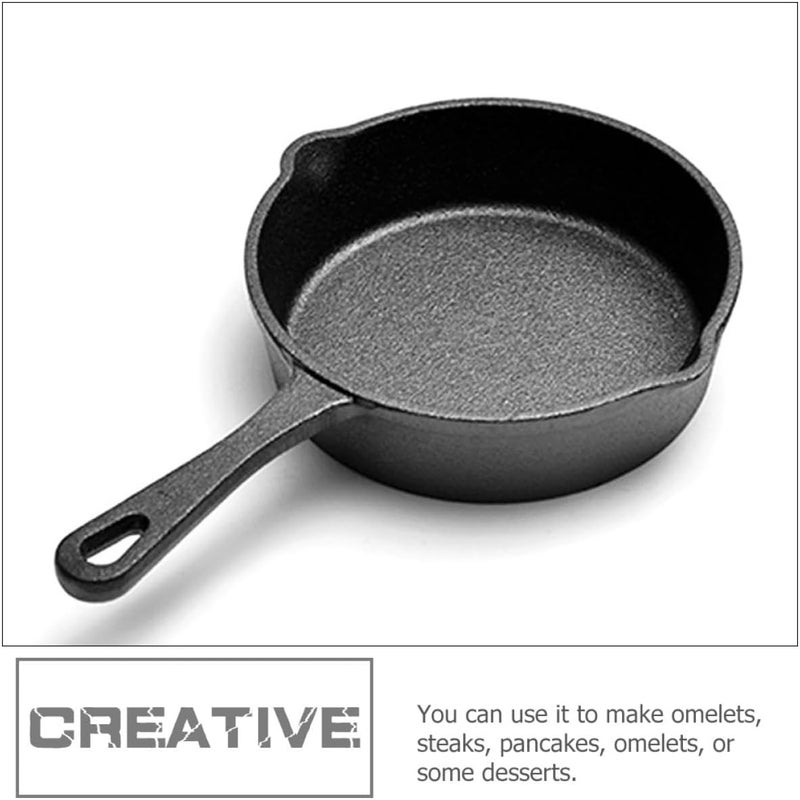 IMIKEYA Mini Cast Iron Skillet Non-stick 14cm Mini Egg Frying Pan for Kitchen Cooking Restaurant Use - Image 4