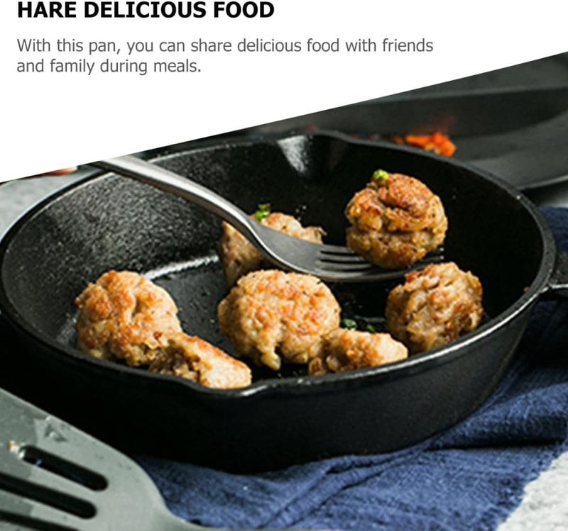 IMIKEYA Mini Cast Iron Skillet Non-stick 14cm Mini Egg Frying Pan for Kitchen Cooking Restaurant Use - Image 3