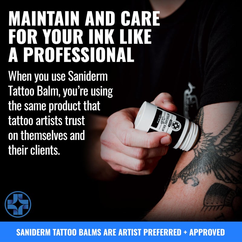 Saniderm بلسم العناية بعد الوشم الأصلي من سانيديرم - كبير (2.0 أونصة) - خالي من البترول، مرطب وشم عضوي مدعوم بزيت البحر النبق ومكونات طبيعية أخرى - Image 3