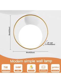 YATAI LIGHTING Interior Nordic LED Wall Light Home Indoor Decor Wall Lamp,3-Color Dimming Lighting Fixture Bedroom Bedside Wall Lighting Modern Light Fixture for Living Room ,Hall, and Hallway  - Image 3
