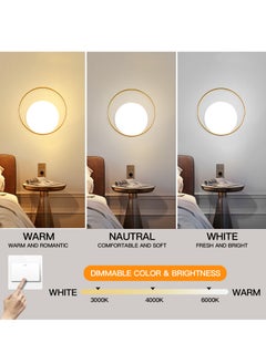YATAI LIGHTING Interior Nordic LED Wall Light Home Indoor Decor Wall Lamp,3-Color Dimming Lighting Fixture Bedroom Bedside Wall Lighting Modern Light Fixture for Living Room ,Hall, and Hallway  - Image 4