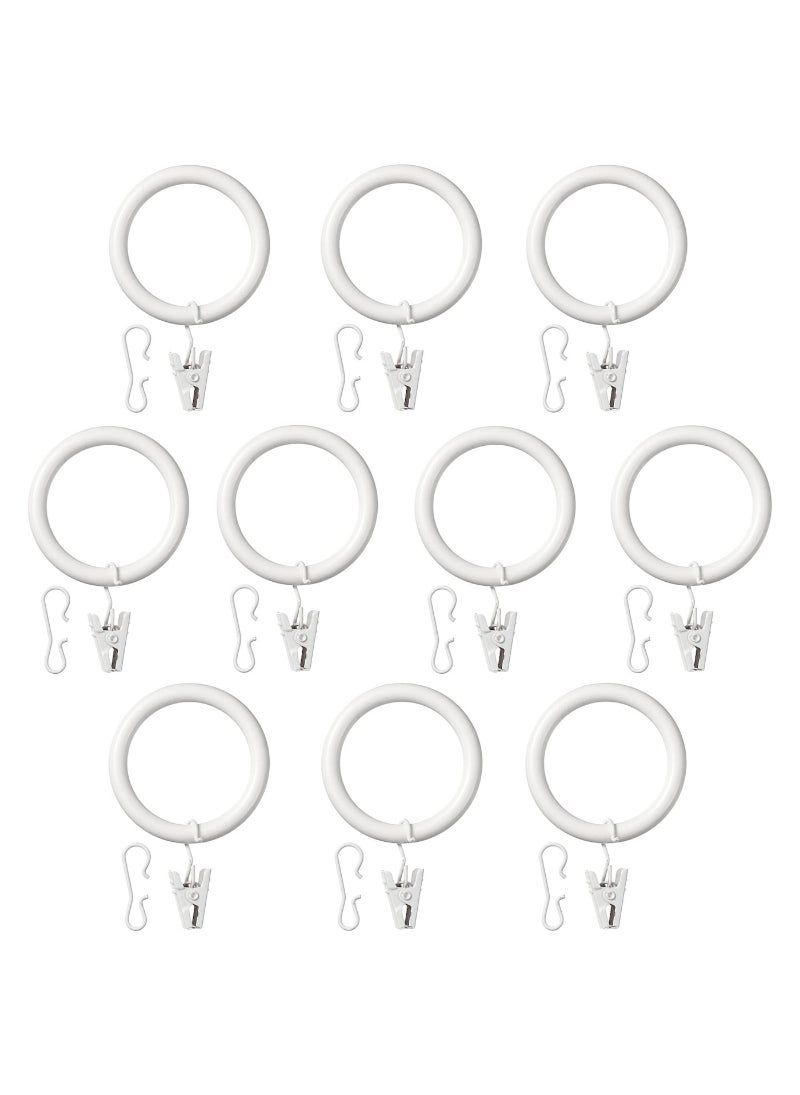 Curtain ring with clip and hook 38 mm