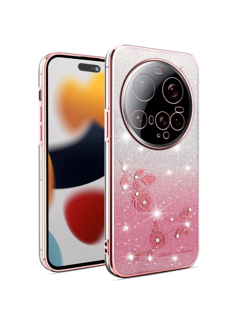 Protective case compatible with Xiaomi 15 Ultra. Shock-absorbing soft TPU case with gold-plated finish. Shiny case.