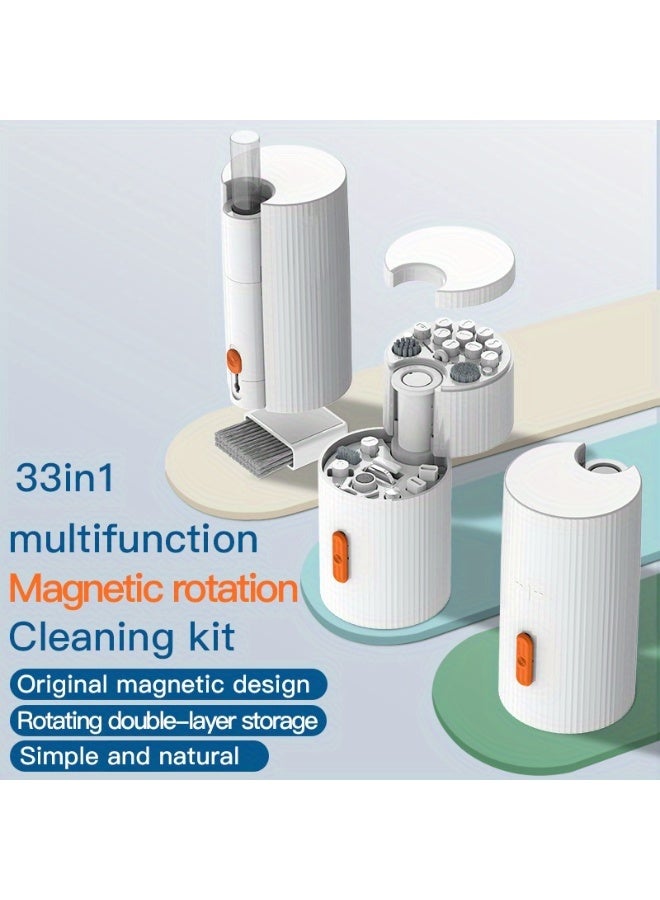 Multi-function Electronics Cleaning Kit, 33 in 1 Portable Electronics Brush Set, Charging Port Cleaner for Cell Phones, Headphones, Computers, Monitors, Camera Lenses, White - Image 5