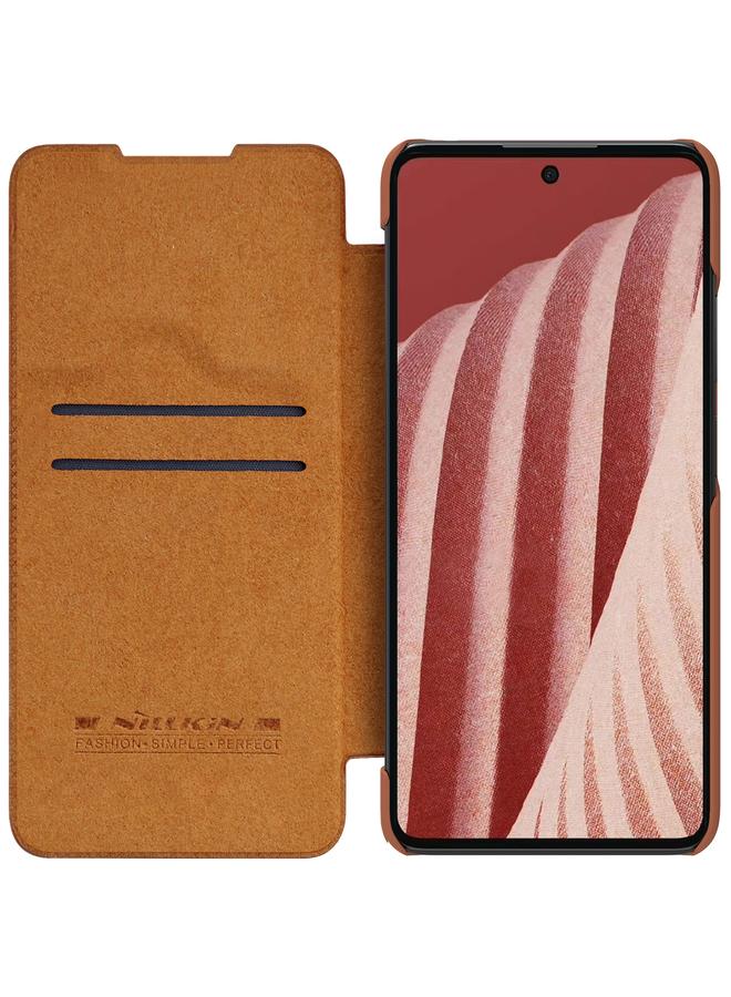 نيلكين جراب لهاتف Samsung Galaxy A73 5G QIN Series Pro بتصميم غطاء كاميرا منزلق من الجلد - Image 4