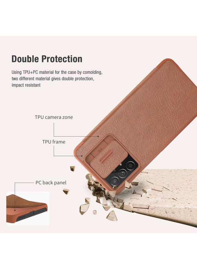 نيلكين جراب لهاتف Samsung Galaxy A73 5G QIN Series Pro بتصميم غطاء كاميرا منزلق من الجلد - Image 5