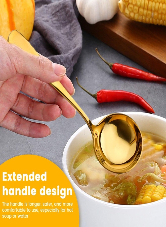Yitexin 2 Pack Gold Stainless Steel Soup Ladle, 7.5" Small Metal Gravy Ladle Spoon (Gold) - Image 5