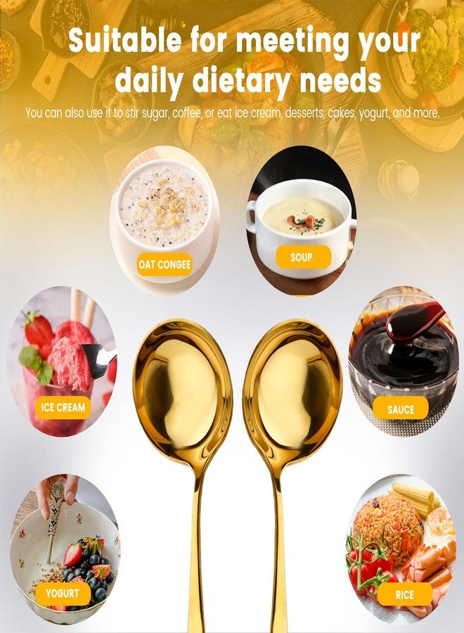 Yitexin 2 Pack Gold Stainless Steel Soup Ladle, 7.5" Small Metal Gravy Ladle Spoon (Gold) - Image 4