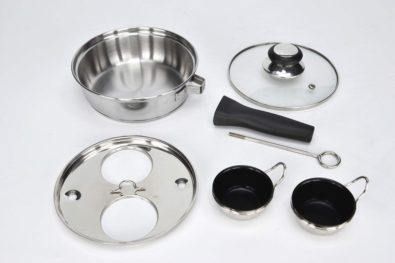 RUNZI 2 Cups Egg Poacher Pan - Stainless Steel Poached Egg Cooker – Perfect Poached Egg Maker – Induction Cooktop Egg Poachers Cookware Set with 2 Nonstick Large PFOA FREE Egg Poacher Cups… - Image 5