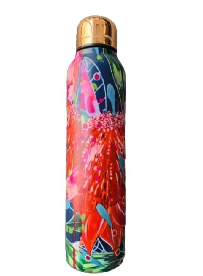 ALLKING Artistic Stainless Steel Drink Bottle 500 ml with Rose Gold Cap - Image 1