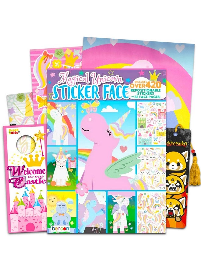 Bendon Make a Face Unicorn Sticker Books for Girls, Kids, Toddlers - Bundle with Unicorn Sticker Books with 32 Pages and 420+ Stickers Featuring Magical Unicorns, More | Sticker Face Activity Set - Image 1