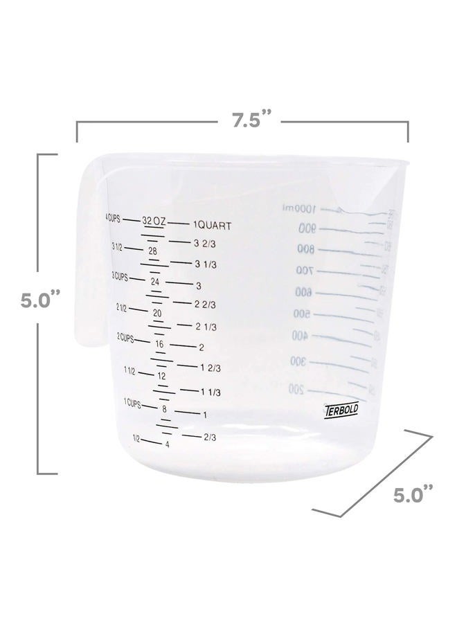 Terbold Plastic Measuring Cups with Long Handles, Set of Three, Clear - Image 5
