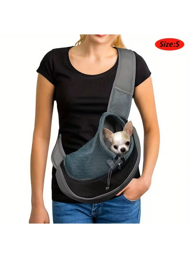 Pet Sling Carrier, Grey, Hands-Free Shoulder Bag for Small Dogs and Cats up to 4kg - Image 2