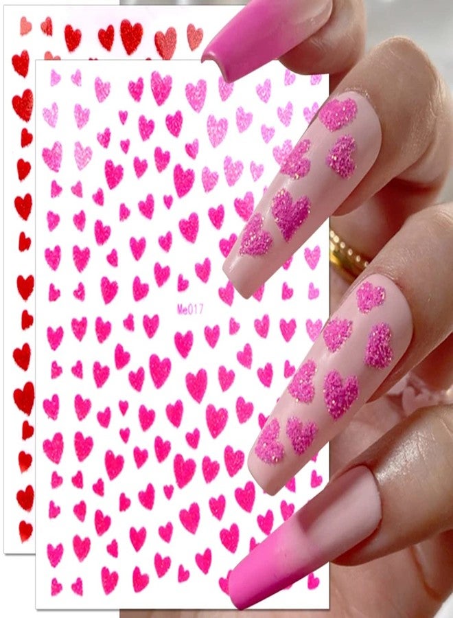 LRKNNO 10 Sheets Heart Nail Art Stickers 3D Self Adhesive Glitter Design Valentine's Day Nail Art Supplies Shinning Love Heart Nail Decals Gold Silver Nail Stickers for Women Girls Manicure Decoration - Image 4