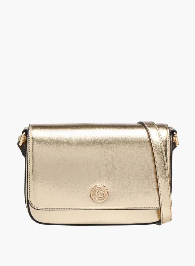 سيليست حقيبة نسائية كروس بودي معدنية بإغلاق قلاب وحزام قابل للتعديل