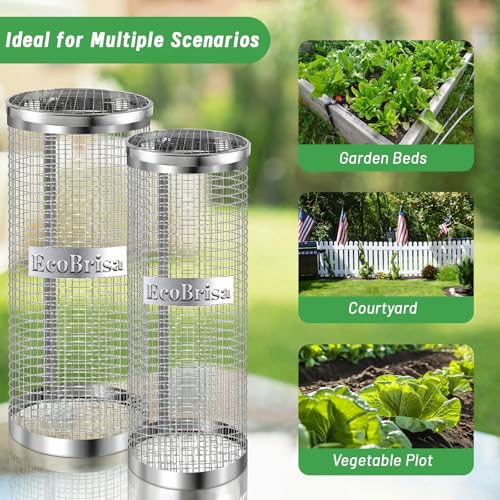 EcoBrisa Underground Worm Composting Bin, Metal Compost Bin for Recycling Kitchen Food Waste, Outdoor Worm Compost Bin with Holes and Lid Use in Outdoor Garden Vegetable Patch Backyard (Silvery 2pcs) - Image 5