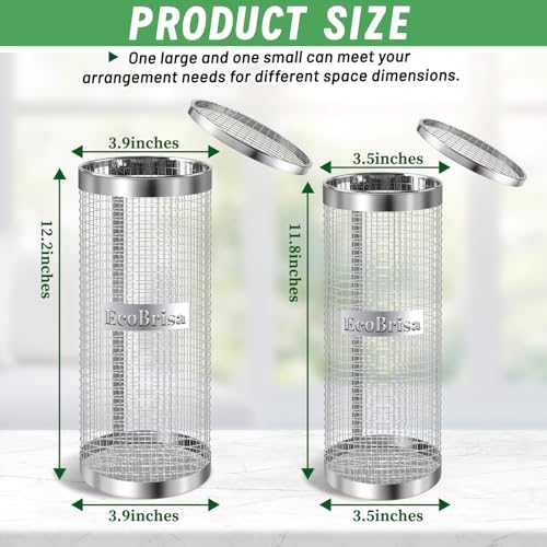 EcoBrisa Underground Worm Composting Bin, Metal Compost Bin for Recycling Kitchen Food Waste, Outdoor Worm Compost Bin with Holes and Lid Use in Outdoor Garden Vegetable Patch Backyard (Silvery 2pcs) - Image 2