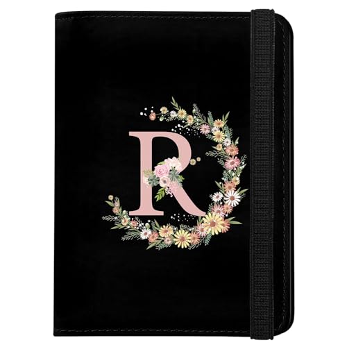 GABraden Cute Passport Holder and Holder Combo Passport Cover with RFID Blocking Women Men Compatible Wallet Credit Card Protector (Black-R) - Image 1