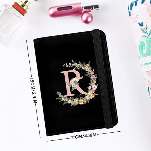 GABraden Cute Passport Holder and Holder Combo Passport Cover with RFID Blocking Women Men Compatible Wallet Credit Card Protector (Black-R) - Image 3