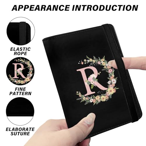 GABraden Cute Passport Holder and Holder Combo Passport Cover with RFID Blocking Women Men Compatible Wallet Credit Card Protector (Black-R) - Image 4