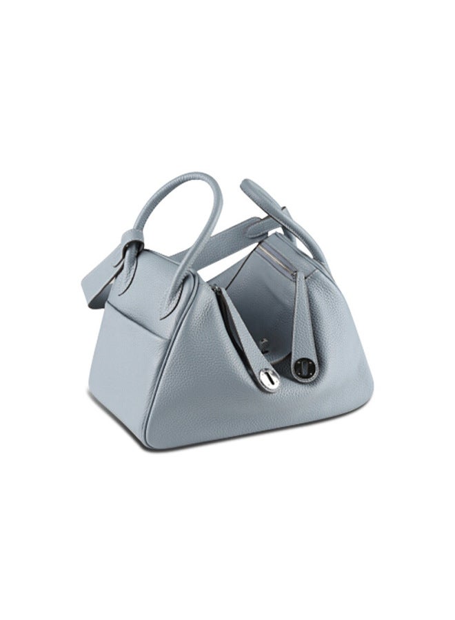 Top Layer Cowhide Litchi Pattern Lindi Bag Doctor Bag Cowhide Women's Bag Shoulder Bag Handbag Medicine Bag - Image 5