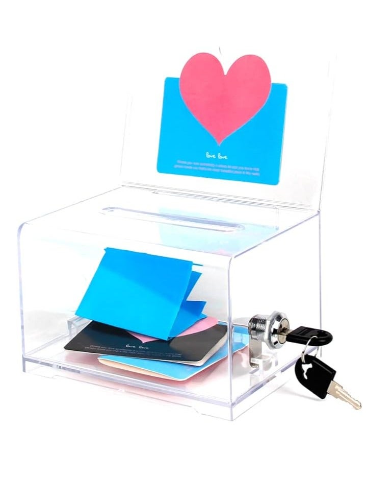 Terabyte صندوق تبرعات وأصوات مغلق من الأكريليك (6.25" × 4.5" × 4") - شفاف - Image 1