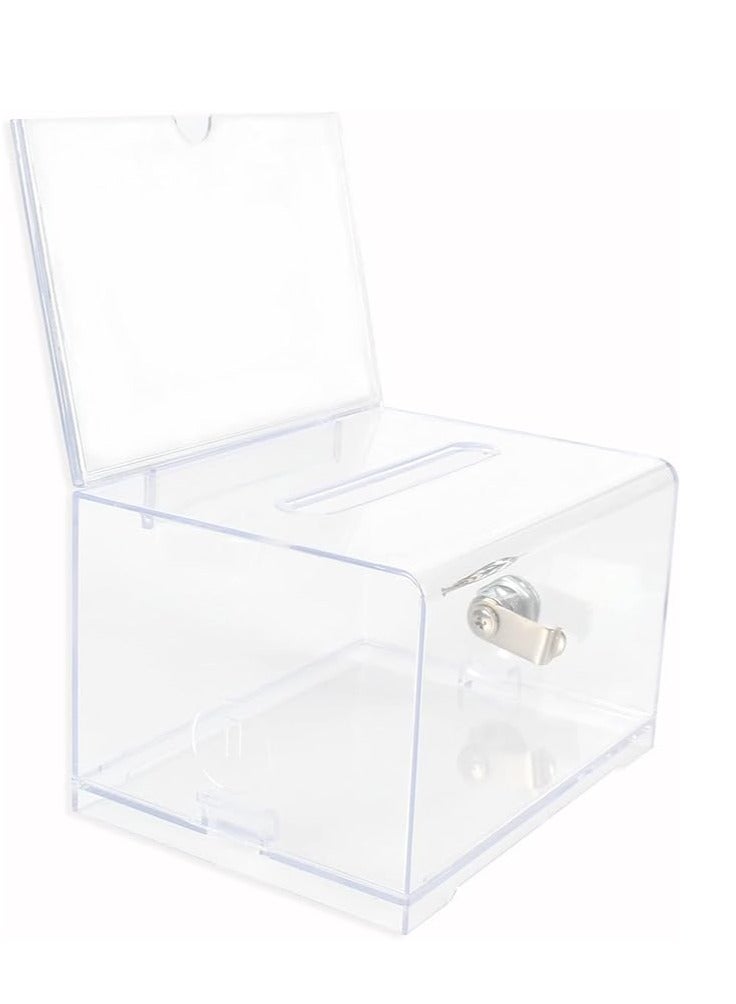 Terabyte صندوق تبرعات وأصوات مغلق من الأكريليك (6.25" × 4.5" × 4") - شفاف - Image 3