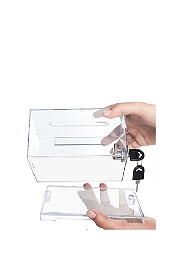 Terabyte صندوق تبرعات وأصوات مغلق من الأكريليك (6.25" × 4.5" × 4") - شفاف - Image 4