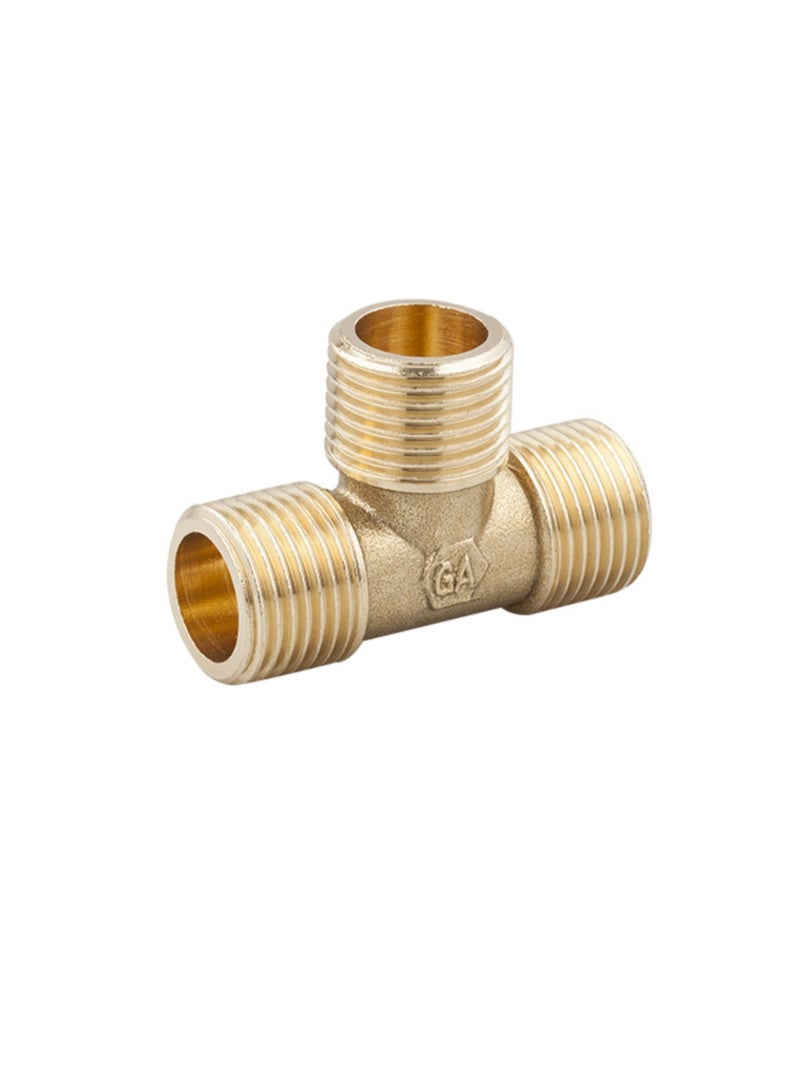 GA  2 Pcs set,  Brass Male Tee 1/2 inch Brass Plumbing Fittings Set, High-Purity Copper Alloy, BSPT Thread Standard, - Image 1