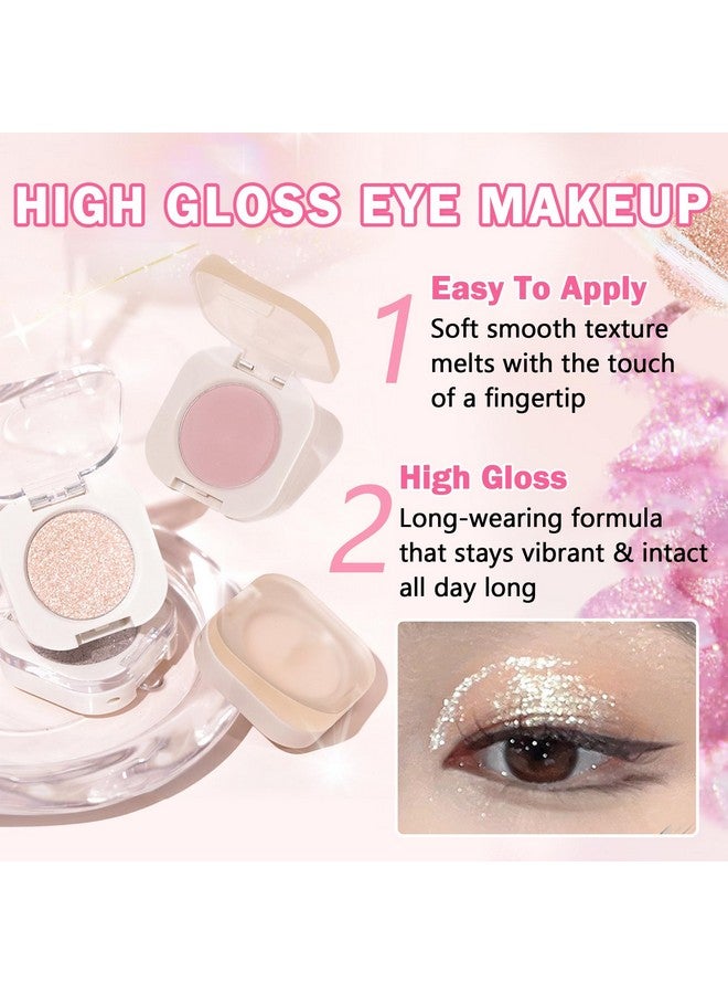 QIUFSSE Glitter Eyeshadow Champagne Single Eyeshadow,Ultra Fine Shimmer Eyeshadow Lightweight Sparkling Blendable Formula,Daily Multiuse Glossy Eyes Makeup (Weaving Maid) - Image 3