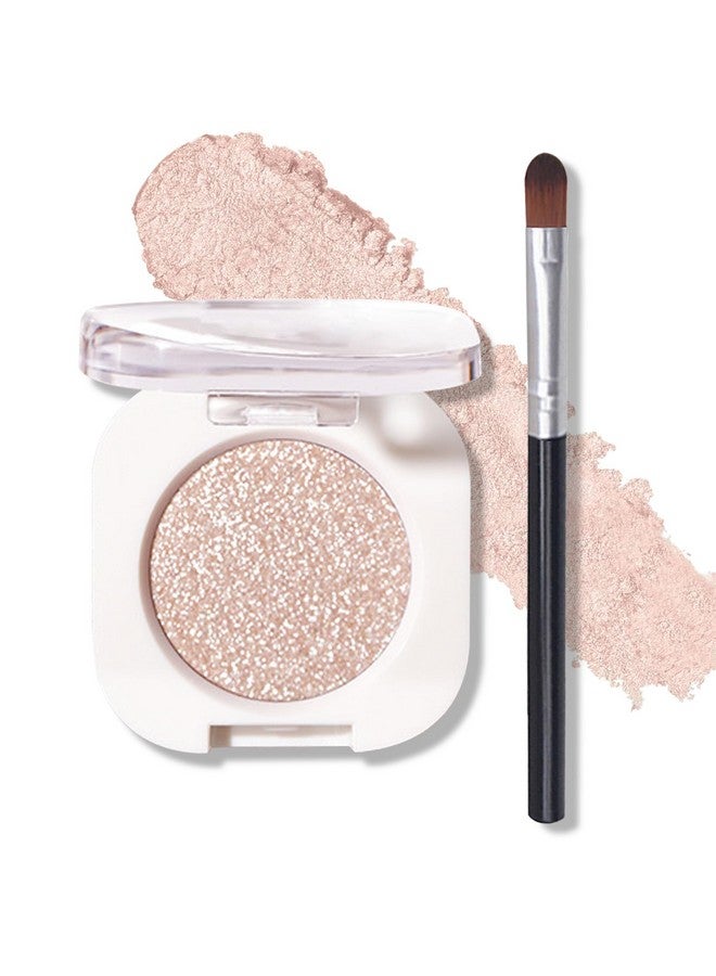 QIUFSSE Glitter Eyeshadow Champagne Single Eyeshadow,Ultra Fine Shimmer Eyeshadow Lightweight Sparkling Blendable Formula,Daily Multiuse Glossy Eyes Makeup (Weaving Maid) - Image 1