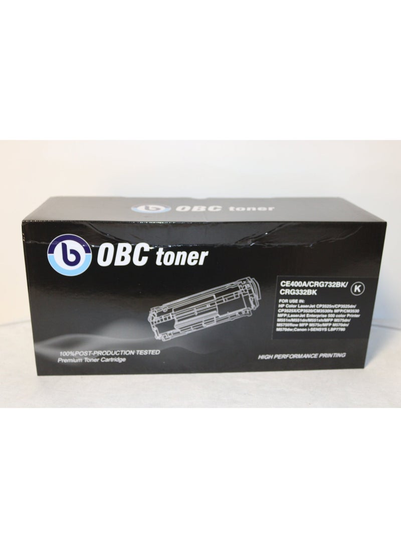 او بي سي خرطوشة حبر ليزر أسود  متوافقة من OBC  بديلة لـ HP CE400A – 507A و Canon CRG-732BK / CRG-332  طباعة حتى 5500 صفحة بجودة عالية وأداء طباعة احترافي - Image 4