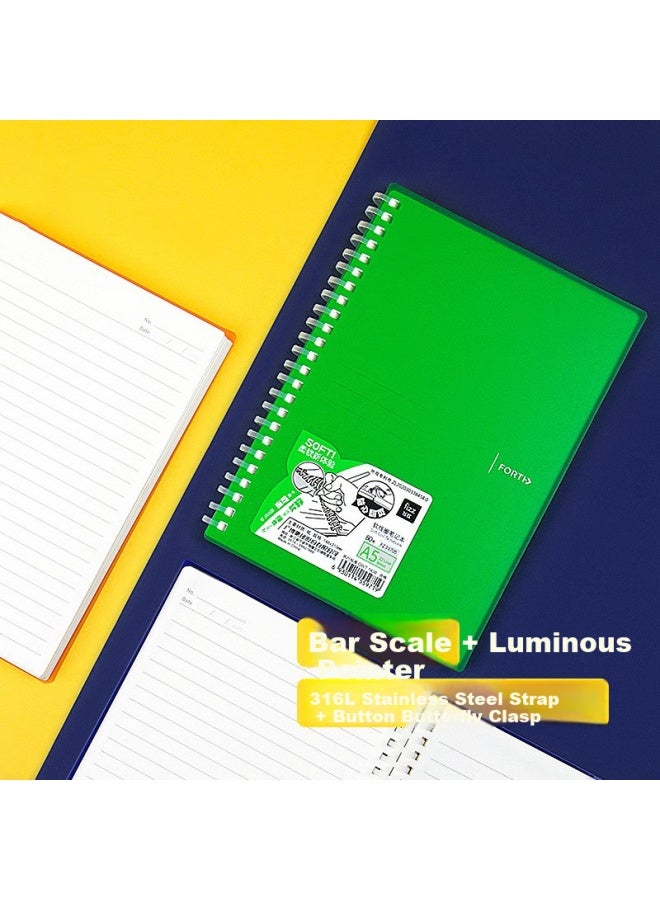 Fizz (Fizz) A5 Soft Spiral Notebook With Pp Cover Stationery Notepad Hard Copy Notebook Horizontal Line Diary 80 Pages Green Fz33705 Souvenir - Image 1
