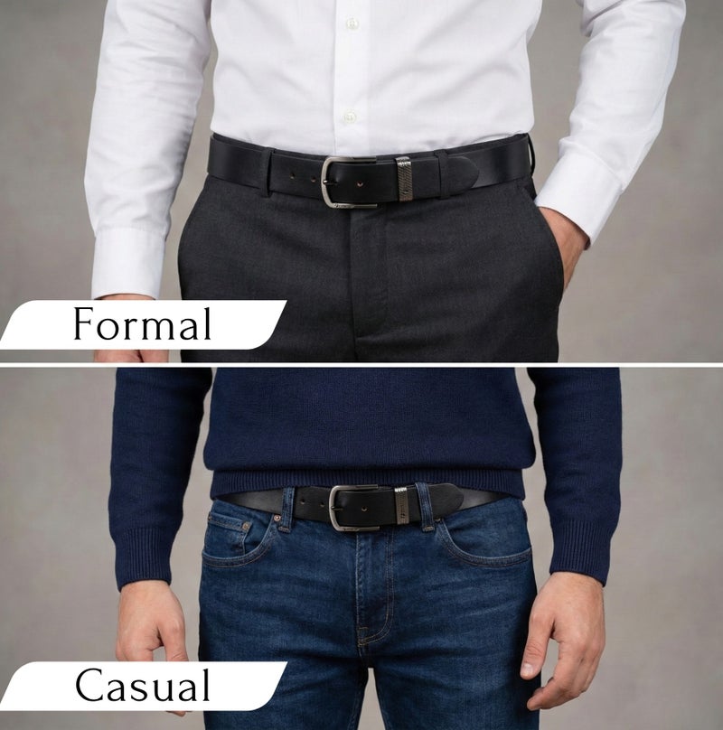 فورس حزام جلد طبيعي تيمبر (أسود) من جلد ميلانو - Image 2