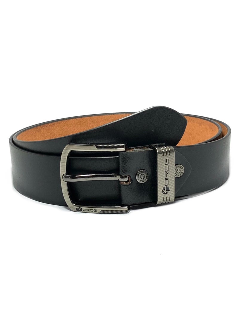 FORCE - Force Genuine Leather Belt Men - Semi-Casual Men's Belt & Party Wear Belt, Casual Outfits, Gifts - Black & Brown Men’s Leather Belt for Men - Image 1