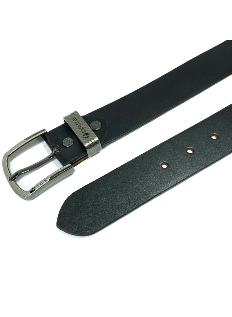 FORCE - Force Genuine Leather Belt Men - Semi-Casual Men's Belt & Party Wear Belt, Casual Outfits, Gifts - Black & Brown Men’s Leather Belt for Men - Image 1