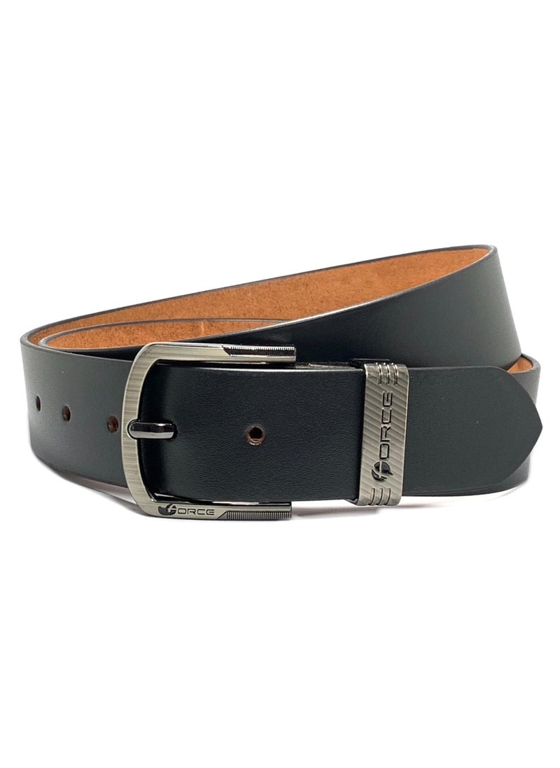 FORCE - Force Genuine Leather Belt Men - Semi-Casual Men's Belt & Party Wear Belt, Casual Outfits, Gifts - Black & Brown Men’s Leather Belt for Men - Image 1