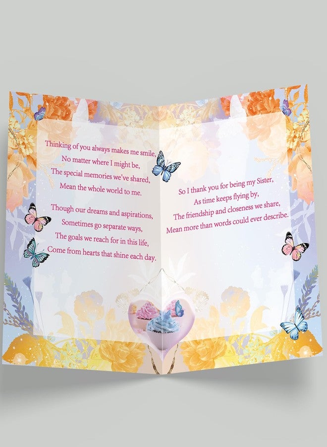 FANCYLUCKY Happy Birthday Card for Sister, Sister Birthday Card Gifts from Brother, Gifts Ideas for Women Her - Image 2