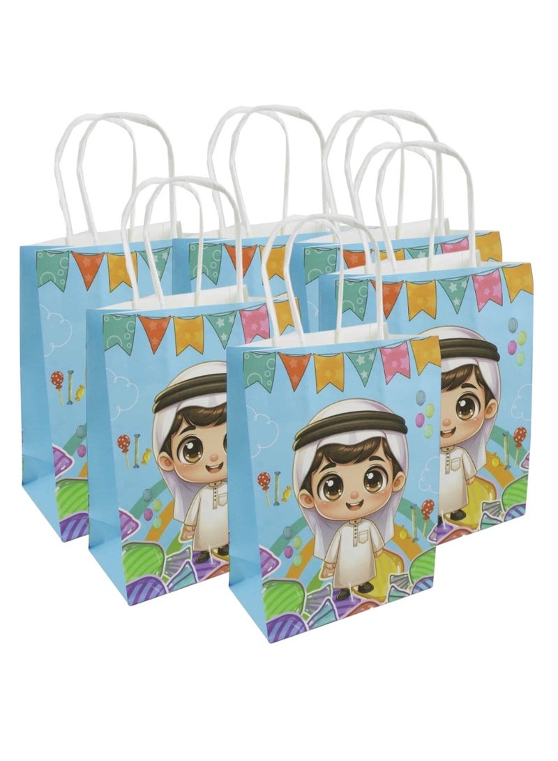 خربش كيدو أكياس هدايا ورقية لعيد رمضان من دودل كيدو مكونة من 6 قطع للأولاد - Image 1