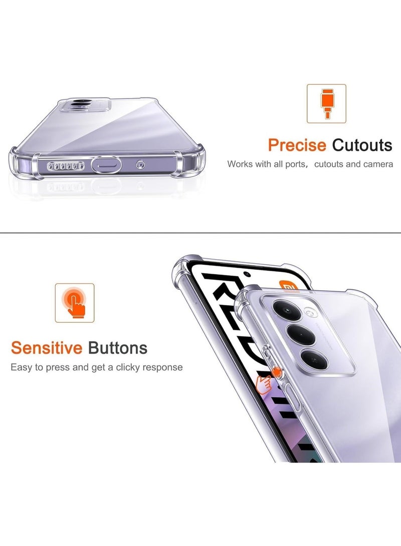 حافظة حماية شفافة  لموبايل شاومي ريدمي 15 حافظة حماية رفيعة من البولي يوريثين الحراري المرن الناعم لهاتف شاومي ريدمي 15 شفاف - Image 5