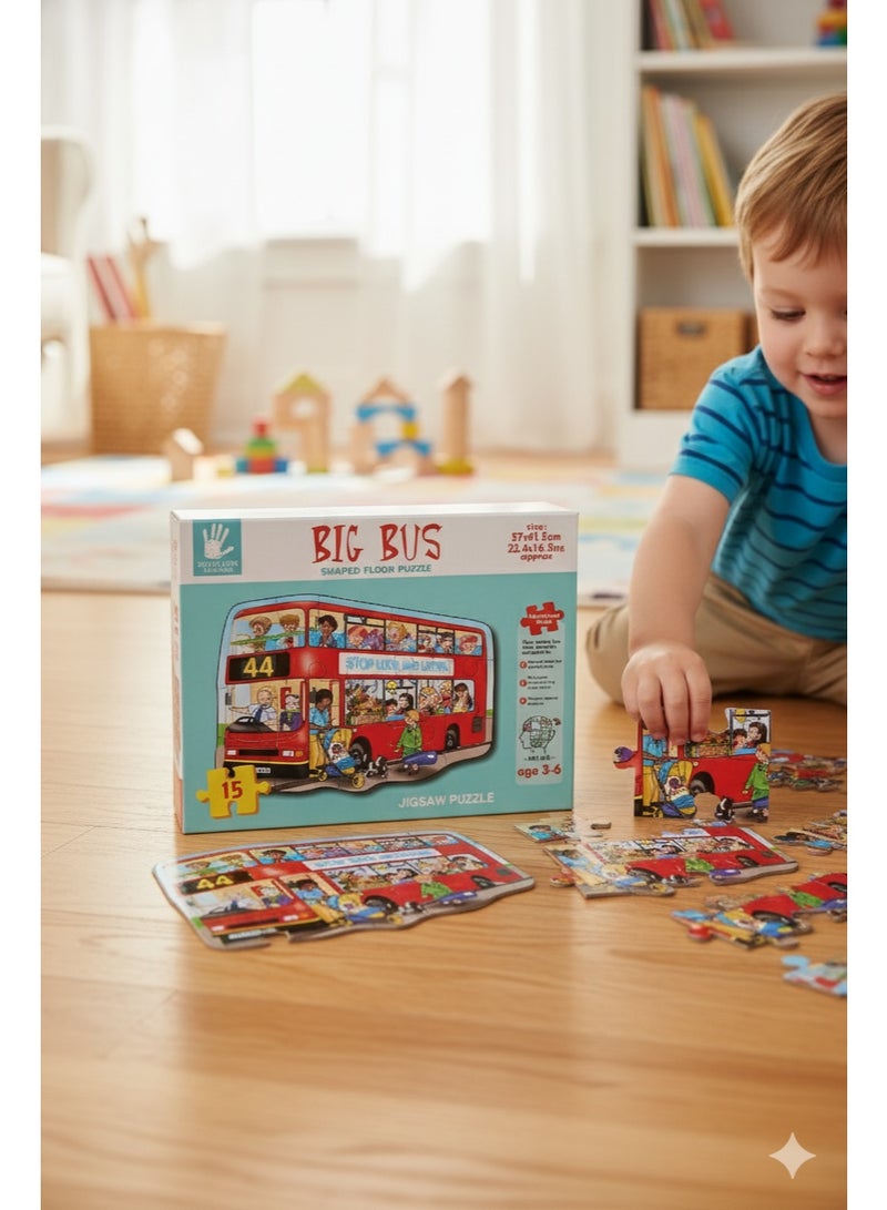 لغز الحافلة الكبيرة – 15 قطعة – تصميم أرضي للأطفال - Image 3